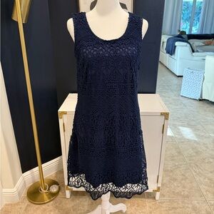 J Gee Elegant Navy Lace Dress. Size Medium